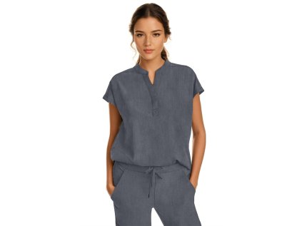 Štýlová zdravotnícka blúza JOURNEY - antracit (Veľkosť XS)