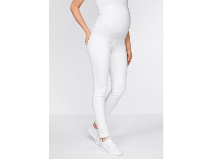 Tehotenské nohavice SOFT STRETCH - biela (Veľkosť XS)