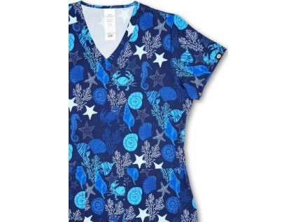 Zdravotnícka blúza ISABELLA MORSKÝ ŽIVOT (Veľkosť XS)