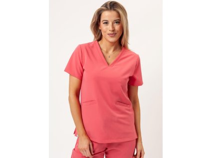 Zdravotnícka blúza Premium AURA - koralová (Veľkosť M)