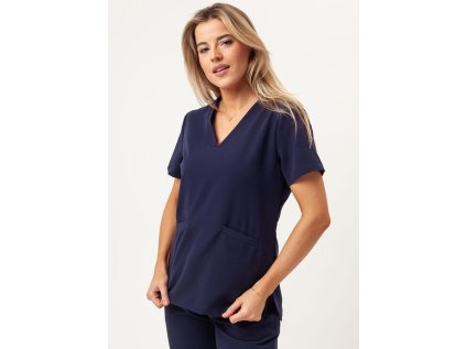 Zdravotnícka blúza Premium AURA - námornícka modrá (Veľkosť XXS)