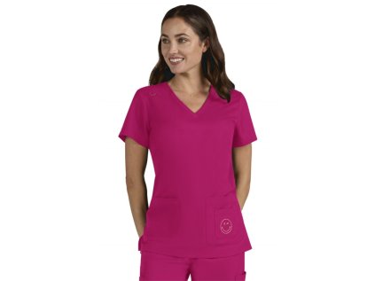 Zdravotnícka blúza SMAJLÍK - ružová (Veľkosť XS)