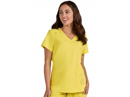 Zdravotnícka blúza SMAJLÍK - žltá (Veľkosť XS)