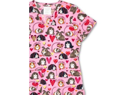 Zdravotnícka blúzka s potlačou "Salón" (Veľkosť XS)