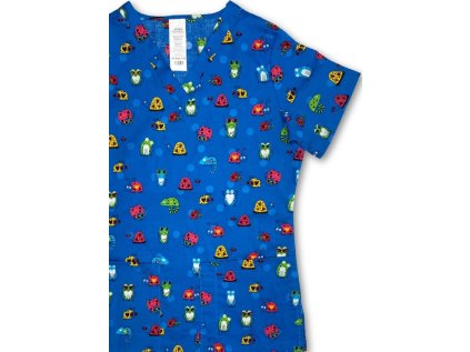 Zdravotnícka dámska blúza ŽABKY A LIENKY (Veľkosť XS)