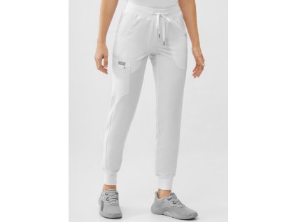 Zdravotnícke nohavice RAYON jogger - biele (Veľkosť XS)