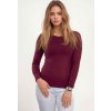 Dámske tričko s dhým rukávom - vínové (Veľkosť XS)