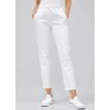 Štýlové biele nohavice s vyšším pásom a 7/8 dĺžkou (Veľkosť XS)