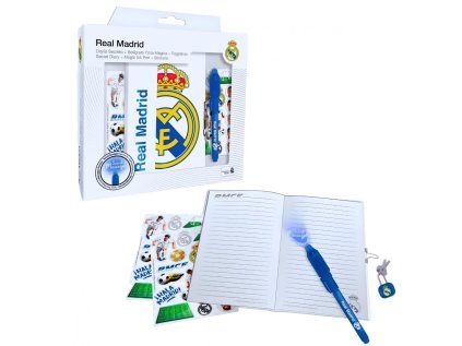 DÁRKOVÁ SADA TAJNÉ PERO, NOTES A SAMOLEPKY REAL MADRID (Velikost uni)