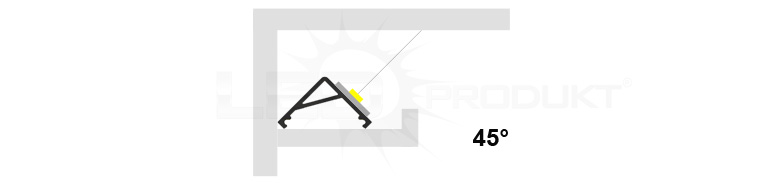 Inštalácia LED pásika do podhľadu s podhľadovou lištou 45° Inštalácia LED pásika do SDK podhľadu s podhľadovou lištou 45°
