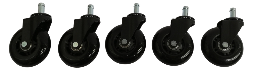 Kancelárske kolieska Ergo Wheel, 5 ks, čierna