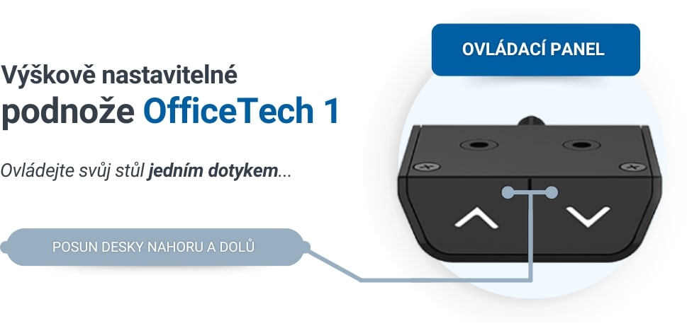 Podnož stolů s výškovým nastavením OfficeTech A, bílá