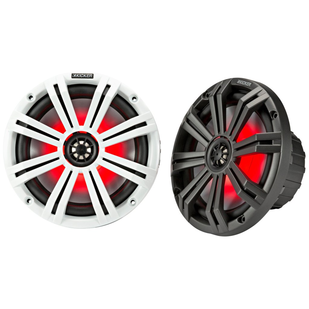 KICKER MARINE 45KM84L LED Reproduktory 8", carbon, biele