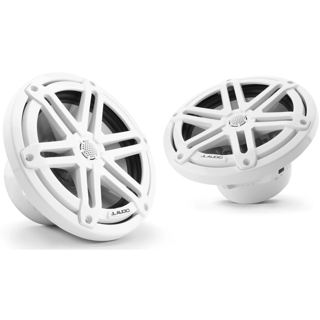 JL AUDIO M3-770X-S-Gw 7,7-palcové (196 mm) morské koaxiálne reproduktory, biele športové mriežky