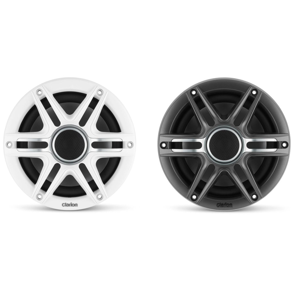 CLARION MARINE AUDIO CMSP-651-SWG 6,5-palcové (165 mm) prémiové morské koaxiálne reproduktory, športové mriežky - pár