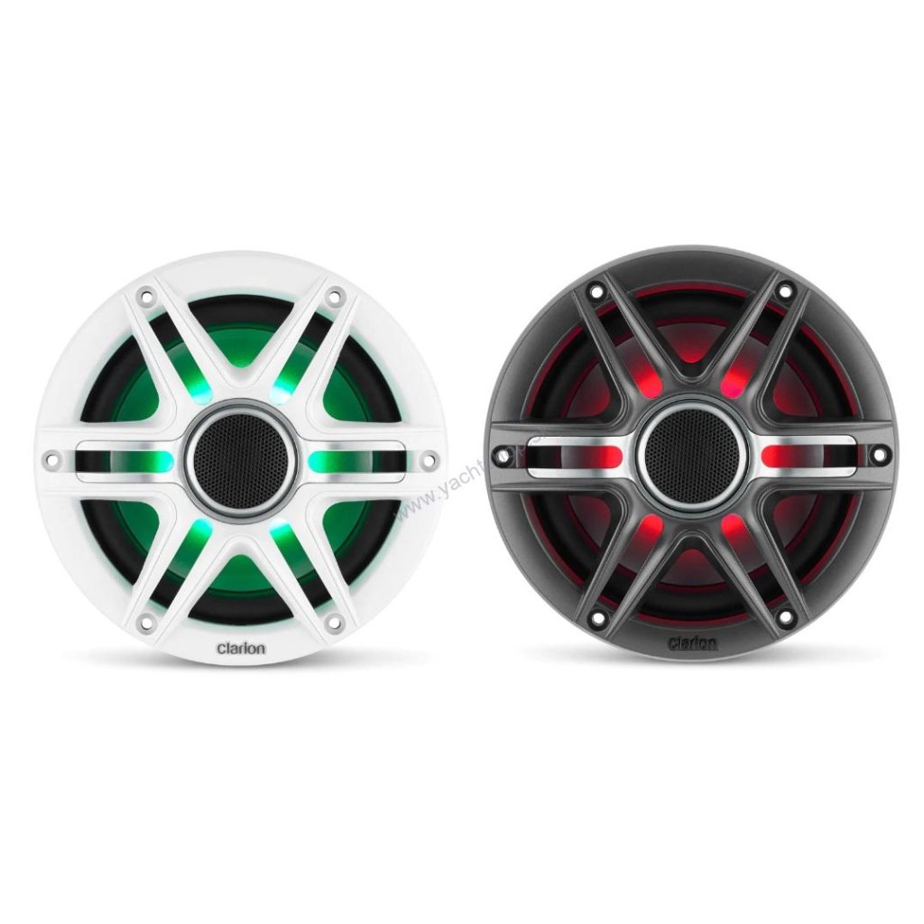 CLARION MARINE AUDIO CMSP-771RGB-SWG 7,7-palcové (196 mm) prémiové morské koaxiálne reproduktory, športové mriežky s RGB LED osvetlením - pár