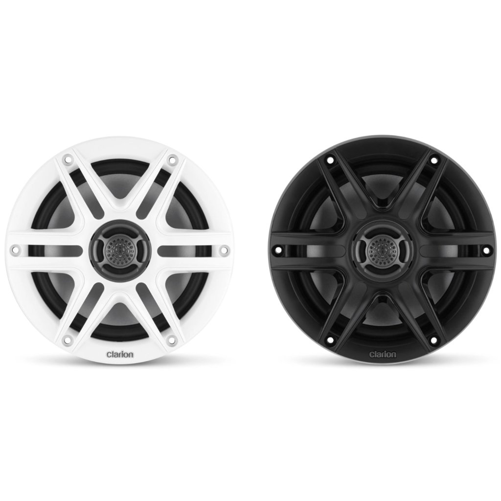 CLARION MARINE AUDIO CMS-651-SWB 6,5-palcové (165 mm) morské koaxiálne reproduktory, športové mriežky - pár