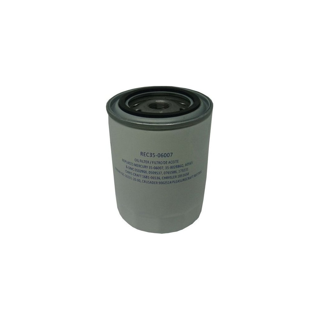 RECMAR Olejový filter pre MERC/VOLVO/OMC 2.3/5.0/5.8L Ford  Mercury: 8M0116378 802886Q 60565 56874 F724002 35-802886Q OMC: 1743231 502900 Volvo Penta: 835779 Pleasurecraft: R077001 Crusader: 9002514 Chris…