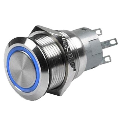HELLA MARINE Spínač tlačidlový s LED indikátorom modrý  zapnutie + LED ON / vypnutie + LED OFF 8HG 958 455-011