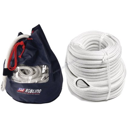 FSE ROBLINE Kotevné lano s oloveným jadrom s očnicou 50 m, priemer 14 mm, biele