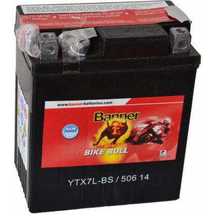 BANNER Bike Bull AGM, YTX7L-BS, 506 14, 12V, 6Ah  BTX7L-BS, AGM 50614