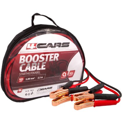 4CARS ŠTARTOVACIE KÁBLE 400 AMP, 5.0 MM?, 2.5 M  štartovacie káble 400AMP, 5.0mm?, 2.5m, 99% meď