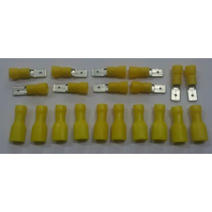 GALY Káblové spojky žlté pre 4-6 mm2 kábel samec 10 ks + samica 10 ks