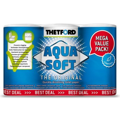 THETFORD AQUA SOFT rýchlorozpustný toaletný papier 6 roliek  borovicová vôňa