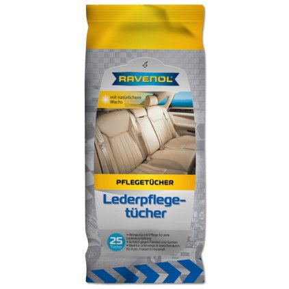 RAVENOL Čistiace utierky na kožu 25 ks  RAVENOL Leather Care Wipes