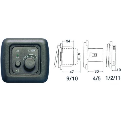 CBE Elektronický stmievač 40 W tmavošedý + montážna sada + zaklapávacia krytka