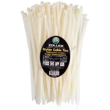 ZOLLEX Sťahovacie pásky plastové 2,5 x 200 mm, 100 ks  Nylon Cable Ties
