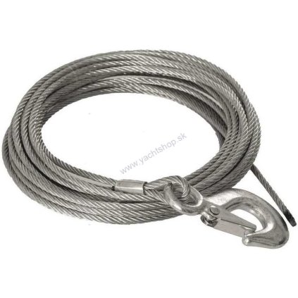 MTM Oceľové lano pre ručný navijak s hákom ? 4 mm x 8 m