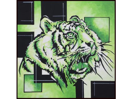 Tygr v zeleném 40x40 2021