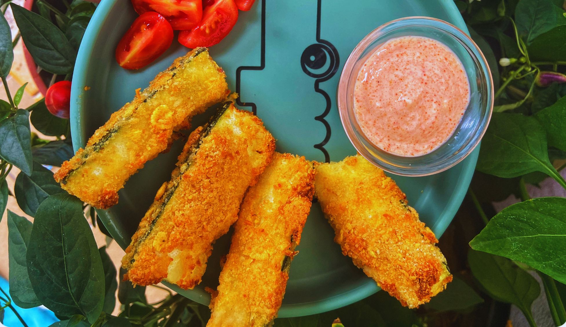 Křupavé cukety v parmezánové strouhance