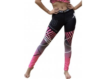 Černo-růžové stínované legíny