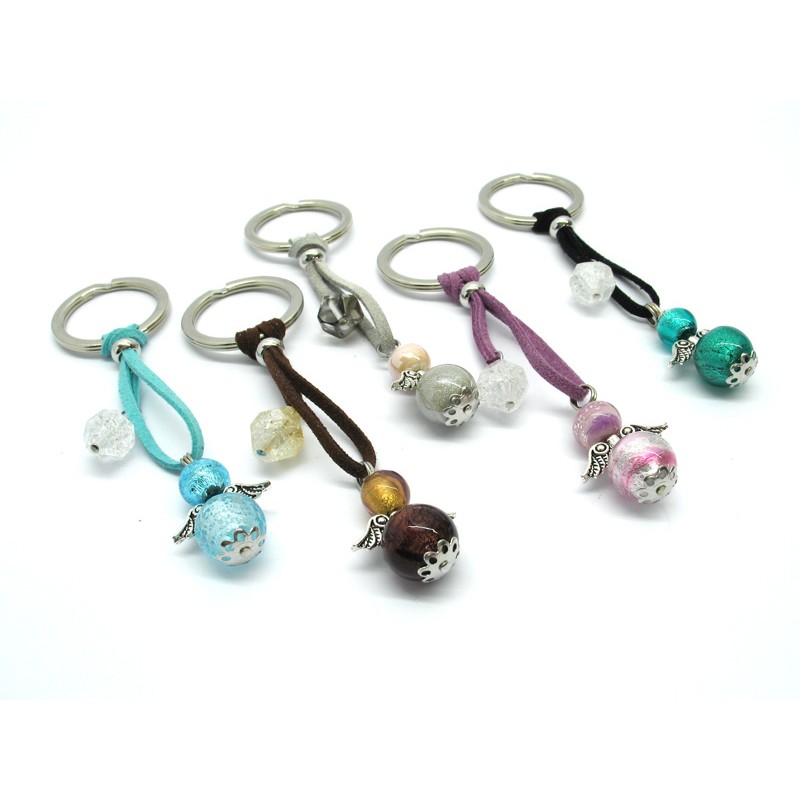 murano-glass-keychain-made-with-glass-angel-beads-available-in-assorted-colours