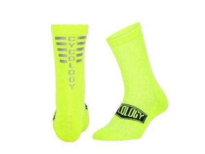 ponozky cycology reflective lime