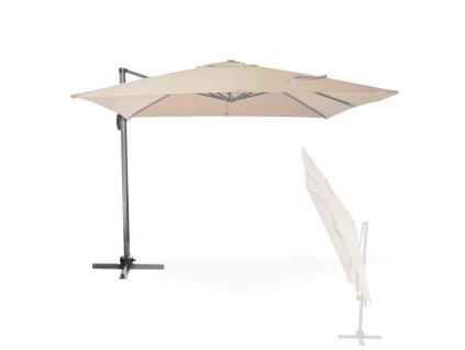 Alu závesný slnečník štvorcový 300x300 cm Verona, béžový