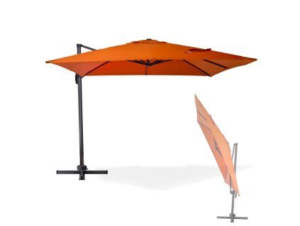 Alu závesný slnečník štvorcový 300x300 cm Verona, terakota