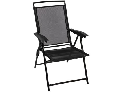 Skladacia plážová stolička Long Beach, čierna