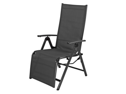 Záhradné polohovacie kreslo Corona, čierne