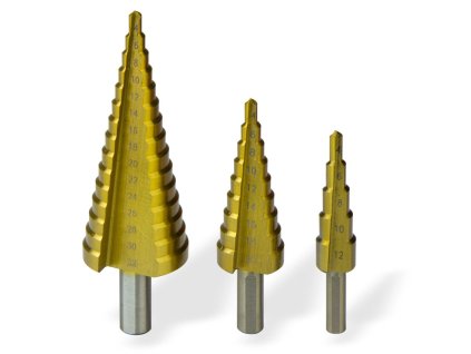 Sada stupňovitých vrtákov HSS-G 4-32 mm, 3-dielna