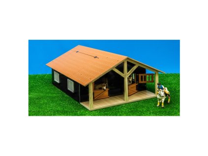 Drevená stodola so stajňami pre kone 1:24
