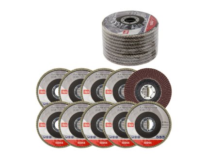 Lamelový vejárový brúsny kotúč 115 mm K120, 10 ks