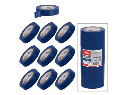 Elektrikárska izolačná páska 15mm / 10 m, modrá, 10 ks