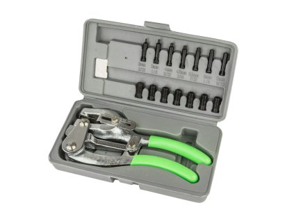 Dierovacie kliešte na plech, sada v kufríku