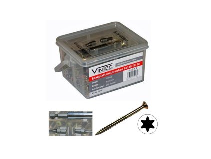 Skrutky do drevotriesky 6x120 T30, 70 ks