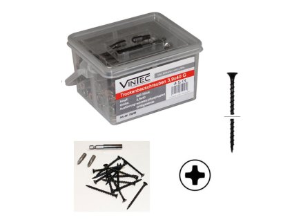 Skrutky do sadrokartónu 3,9x40 G, 600 ks