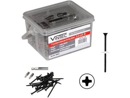 Skrutky do sadrokartónu 3,5x25 B, 1000 ks