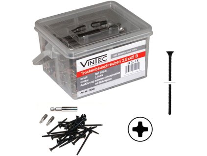 Skrutky do sadrokartónu 3,5x45 B, 500 ks